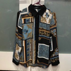 SHEIN button down blouse polyester